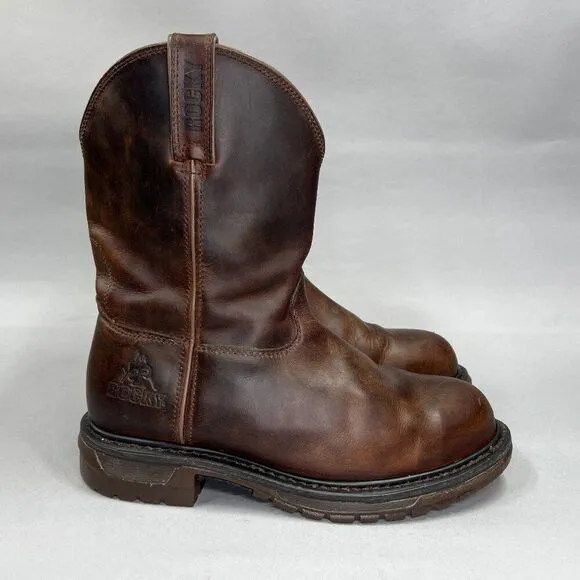 Rocky Men's Size 10W 10&quot; Original Ride Waterproof Steel Toe Western Boots