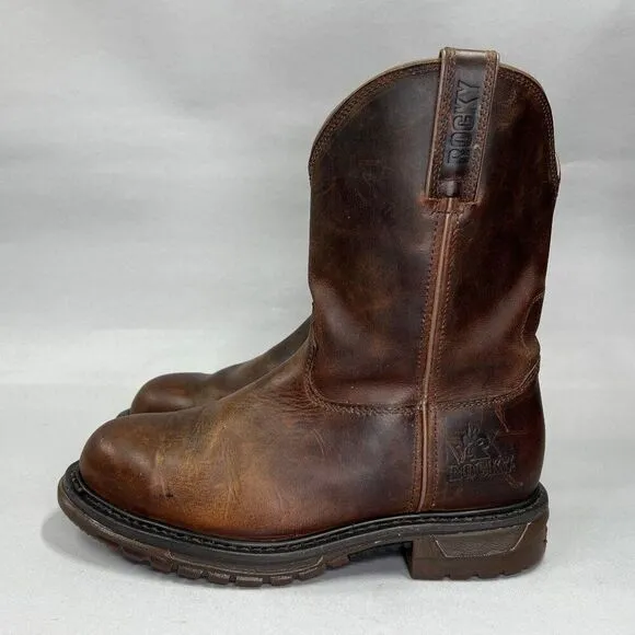 Rocky Men's Size 10W 10&quot; Original Ride Waterproof Steel Toe Western Boots