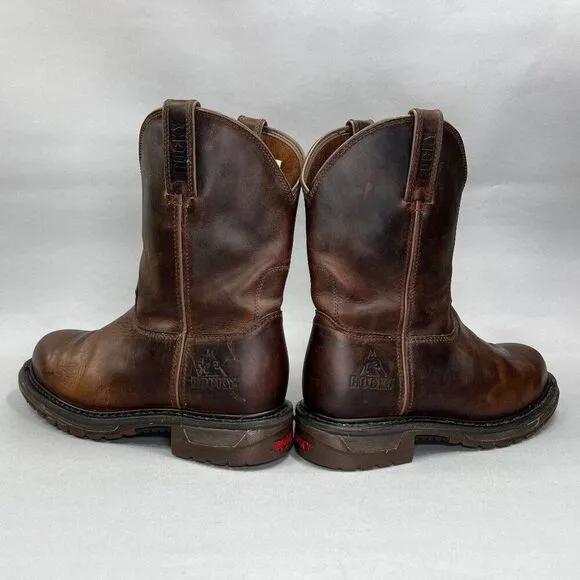 Rocky Men's Size 10W 10&quot; Original Ride Waterproof Steel Toe Western Boots