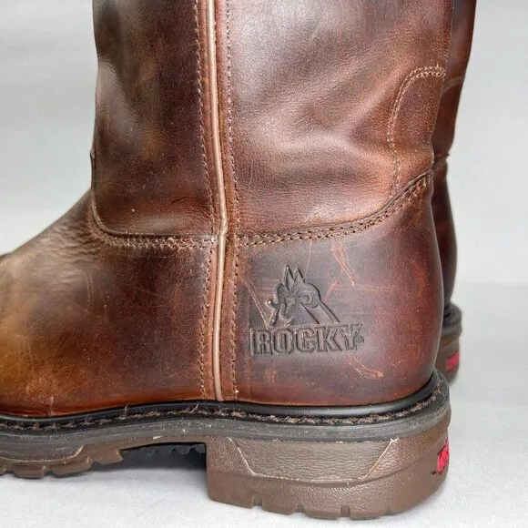 Rocky Men's Size 10W 10&quot; Original Ride Waterproof Steel Toe Western Boots