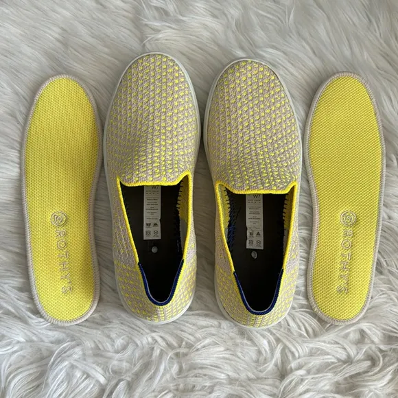 Rothy's &quot;Retired&quot; Sunshine Yellow Honeycomb Slip-On Sneakers Size 7
