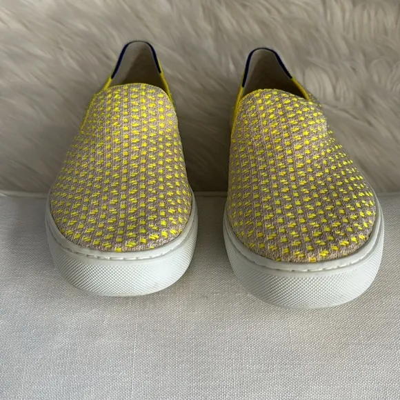 Rothy's &quot;Retired&quot; Sunshine Yellow Honeycomb Slip-On Sneakers Size 7
