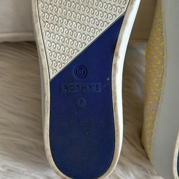 Rothy's &quot;Retired&quot; Sunshine Yellow Honeycomb Slip-On Sneakers Size 7