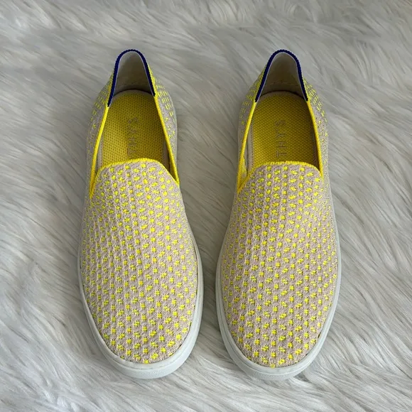 Rothy's &quot;Retired&quot; Sunshine Yellow Honeycomb Slip-On Sneakers Size 7