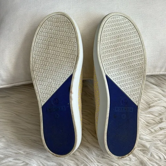 Rothy's &quot;Retired&quot; Sunshine Yellow Honeycomb Slip-On Sneakers Size 7