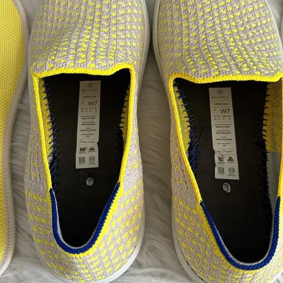 Rothy's &quot;Retired&quot; Sunshine Yellow Honeycomb Slip-On Sneakers Size 7