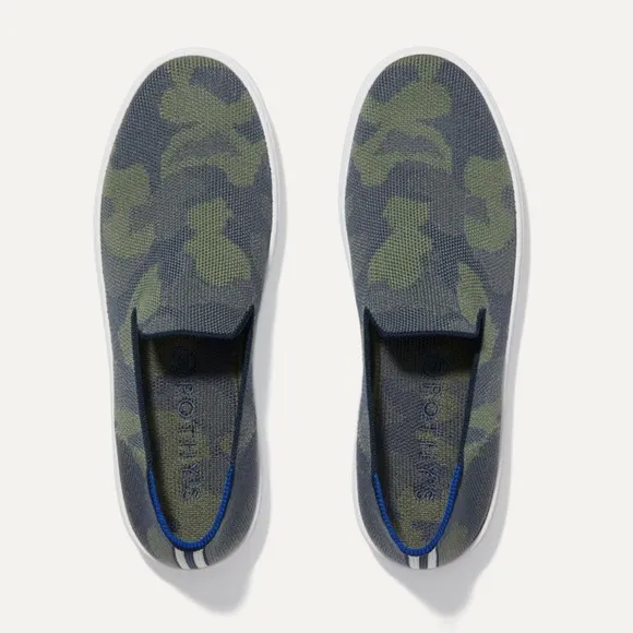 Rothy’s Camo Sneakers Back Stripe Original Slip On Women’s Knit Flat Shoes Sz 7