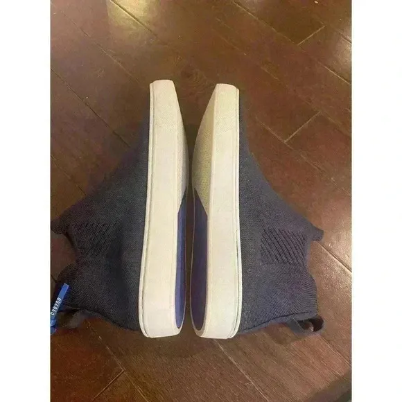 Rothy's Chelsea Nightfall Ankle Boots Women's Size 8 Navy Blue High Top Shoe