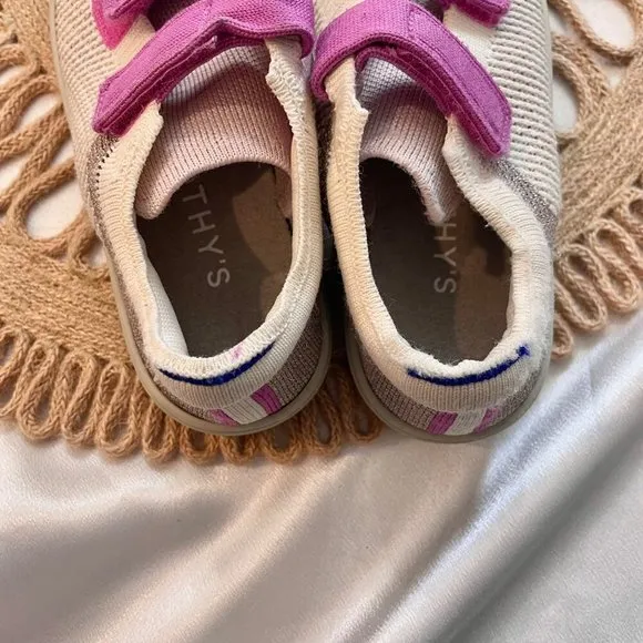 Rothy's Double Velcro Knit Strap On Sneakers Size 1
