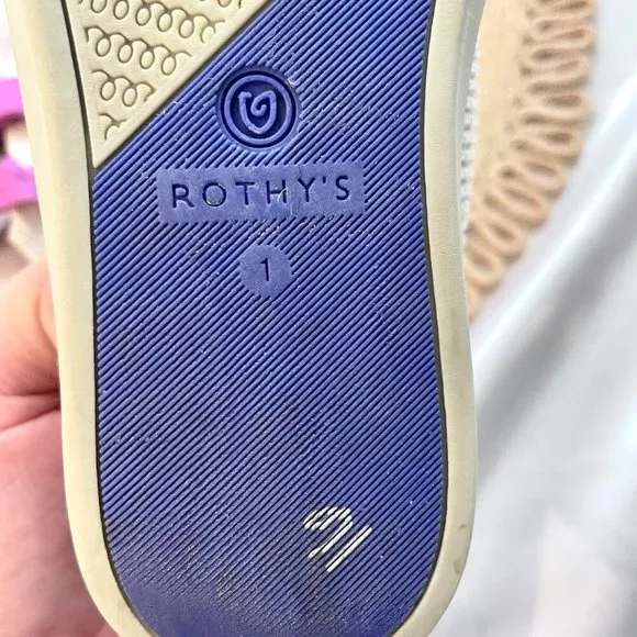 Rothy's Double Velcro Knit Strap On Sneakers Size 1