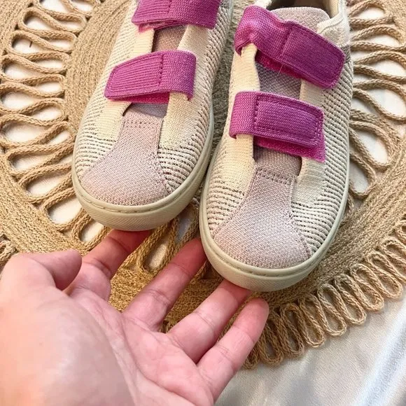 Rothy's Double Velcro Knit Strap On Sneakers Size 1