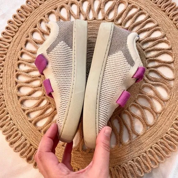 Rothy's Double Velcro Knit Strap On Sneakers Size 1