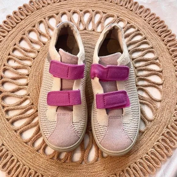 Rothy's Double Velcro Knit Strap On Sneakers Size 1
