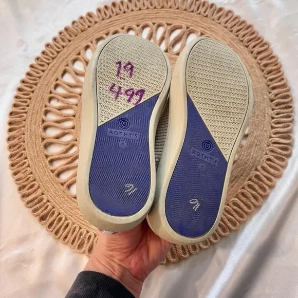Rothy's Double Velcro Knit Strap On Sneakers Size 1