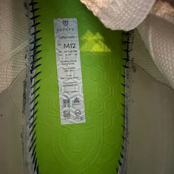 Rothy’s men’s RS01 white sneaker size 12