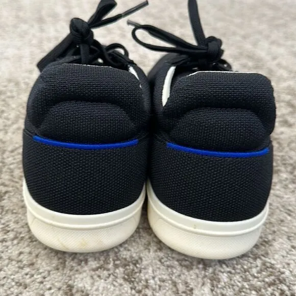 Rothy's Men's The RS01 Lace Up Knit Sneakers BlackWhite Soles 10