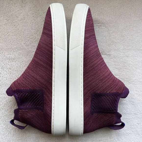 Rothy's Plum Melange Knit Chelsea High Top Stretch Casual Sneaker Boot Women 9.5