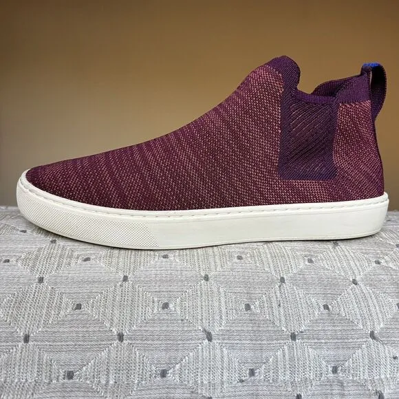 Rothy's Plum Melange Knit Chelsea High Top Stretch Casual Sneaker Boot Women 9.5