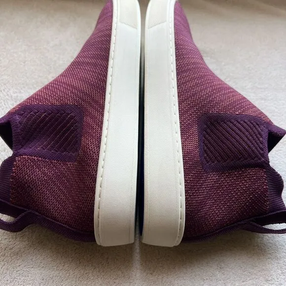 Rothy's Plum Melange Knit Chelsea High Top Stretch Casual Sneaker Boot Women 9.5