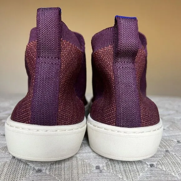 Rothy's Plum Melange Knit Chelsea High Top Stretch Casual Sneaker Boot Women 9.5