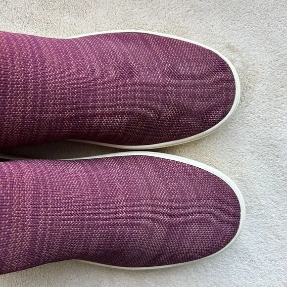 Rothy's Plum Melange Knit Chelsea High Top Stretch Casual Sneaker Boot Women 9.5