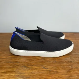 Rothys Size 8.5 • Black Slip On Knit Fabric Sneakers.