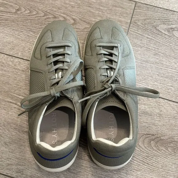 Rothy's Sneakers Mens Size 11 RS01 Olive Green Knit Lace Up Machine Washable