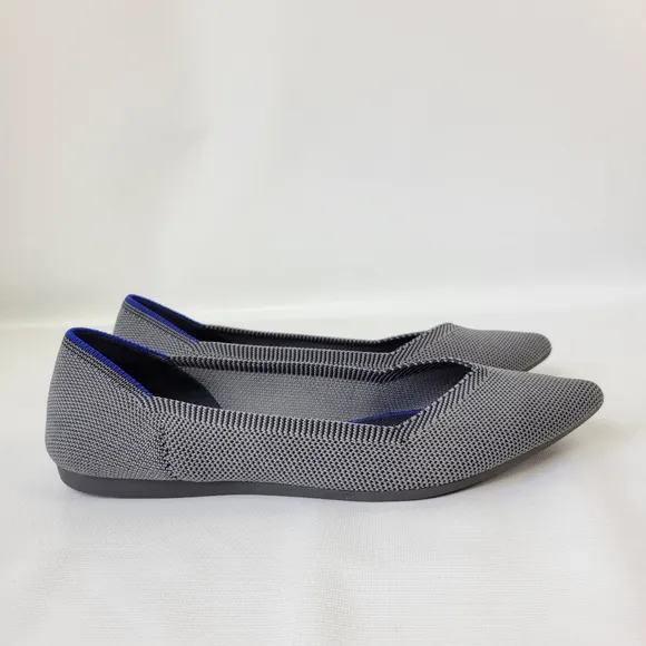 Rothy's Striped Pointy Toe Flats Like New Sz 8
