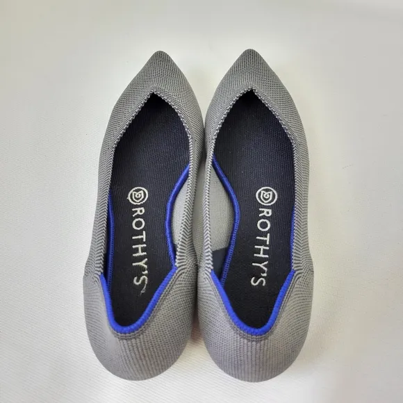 Rothy's Striped Pointy Toe Flats Like New Sz 8