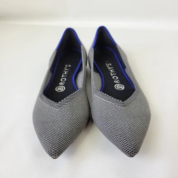 Rothy's Striped Pointy Toe Flats Like New Sz 8