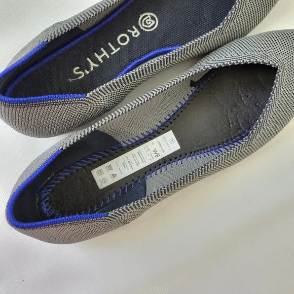 Rothy's Striped Pointy Toe Flats Like New Sz 8
