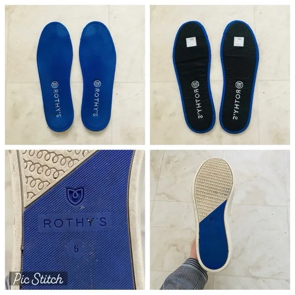 Rothy’s The Chelsea Black Knit Upper Mid Top Slip-on Sneakers size 6