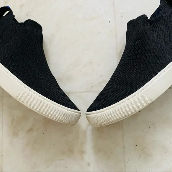 Rothy’s The Chelsea Black Knit Upper Mid Top Slip-on Sneakers size 6