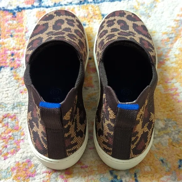 Rothy's The Chelsea Wildcat Jacquard Knit Slip On Ankle Bootie Sneakers Brown 9