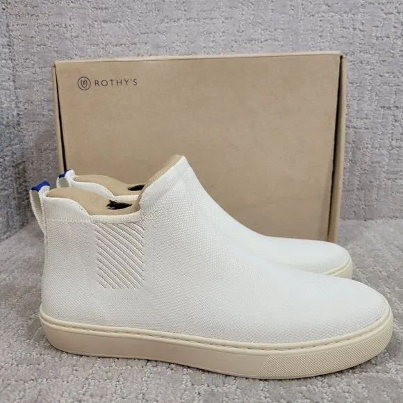 Rothy's The Chelsea Womens Size US 8, 8.5 Bright White Pull On Ankle Boots