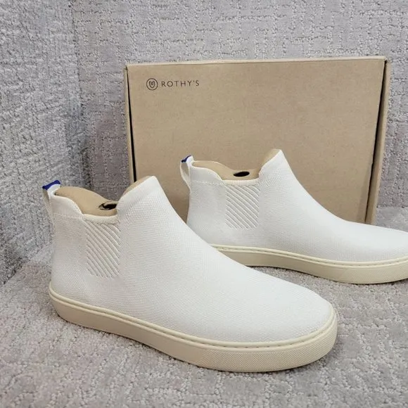 Rothy's The Chelsea Womens Size US 8, 8.5 Bright White Pull On Ankle Boots