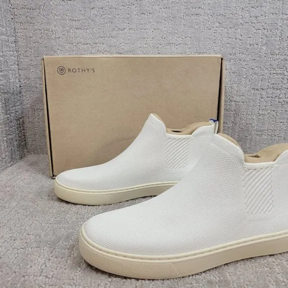 Rothy's The Chelsea Womens Size US 8, 8.5 Bright White Pull On Ankle Boots