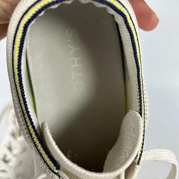 Rothy’s The Lace Up Vanilla Knit Sneakers US 8 Walking Casual Tennis Shoes
