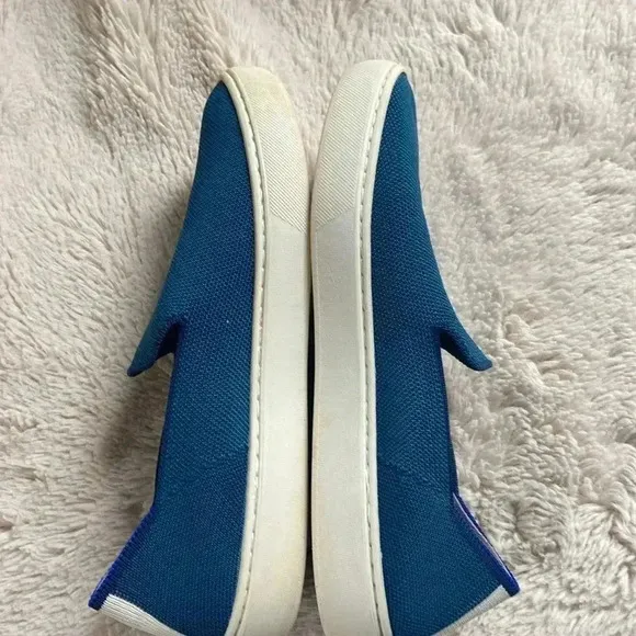 Rothy's The Slip On Teal Knit Fabric Casual Lifestyle Sneakers Women’s 8