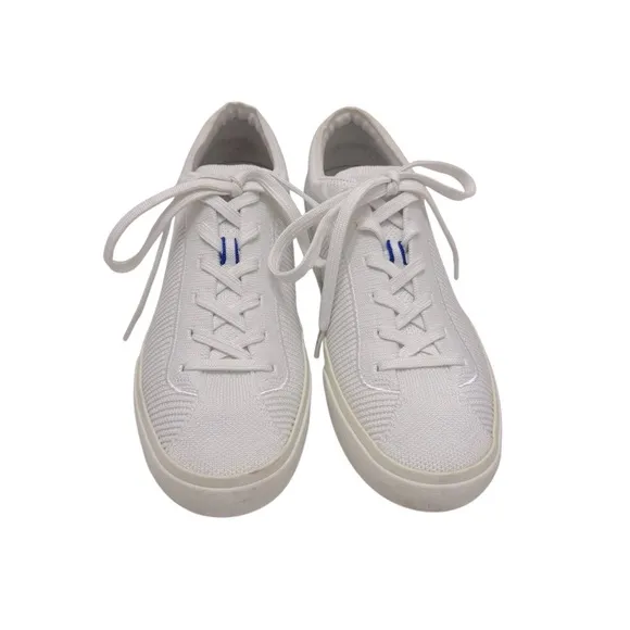 Rothy's The Lace Up Sneaker Vanilla Fabric Casual Sneakers Women’s US 8