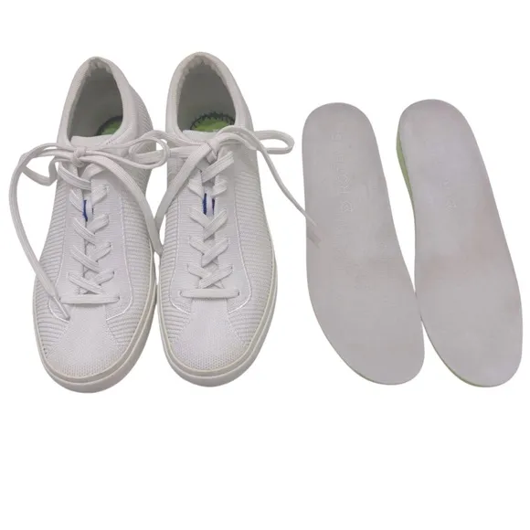 Rothy's The Lace Up Sneaker Vanilla Fabric Casual Sneakers Women’s US 8