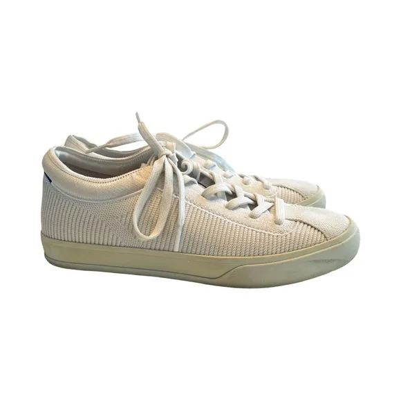 Rothy’s Woman’s The Lace Up Vanilla Knit Sneakers Tennis Shoes Size 8 Washable