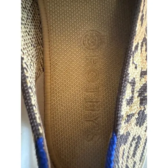 Rothy’s Women's Animal Print Slip on Sneakers Comfort Spring Cream Black Size 8