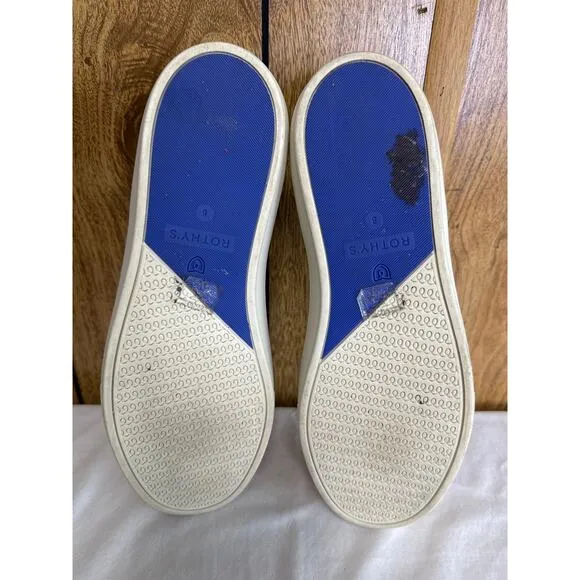 Rothy’s Women's Animal Print Slip on Sneakers Comfort Spring Cream Black Size 8