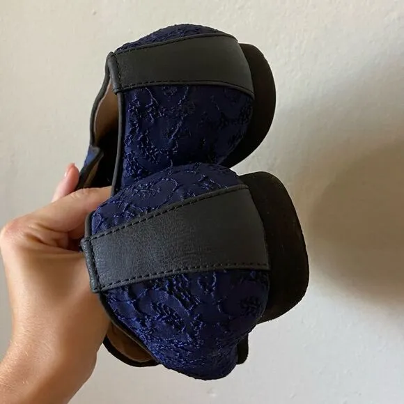 Royal Self Embroidered Blue Shode Loafer Style Juti Size 9
