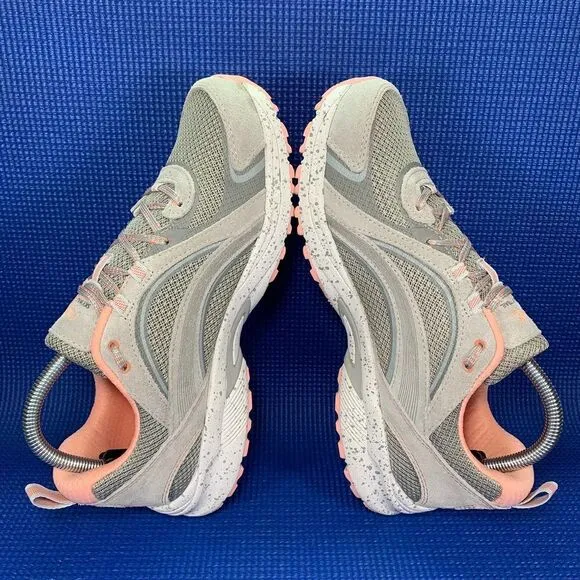 Ryka Sky Walk Trail Suede Women`s Size 9.5M - Grey/Pink Hiking Shoes Sneakers