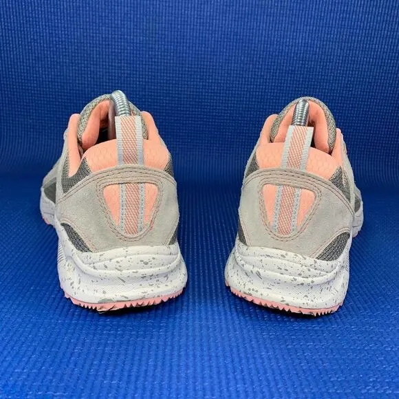 Ryka Sky Walk Trail Suede Women`s Size 9.5M - Grey/Pink Hiking Shoes Sneakers