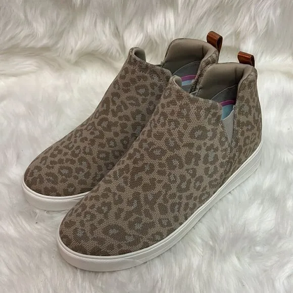 RYKA Vera Wedge Knit Skip On Leopard Print Sneakers Size 9.5 BIN 19