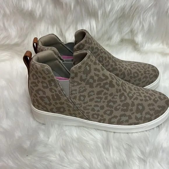 RYKA Vera Wedge Knit Skip On Leopard Print Sneakers Size 9.5 BIN 19