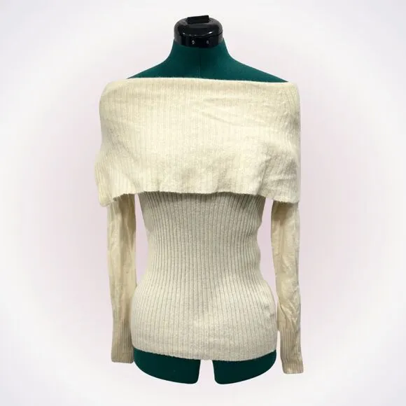 Saks Fifth Avenue Cream Cashmere Sweater | Sz XS